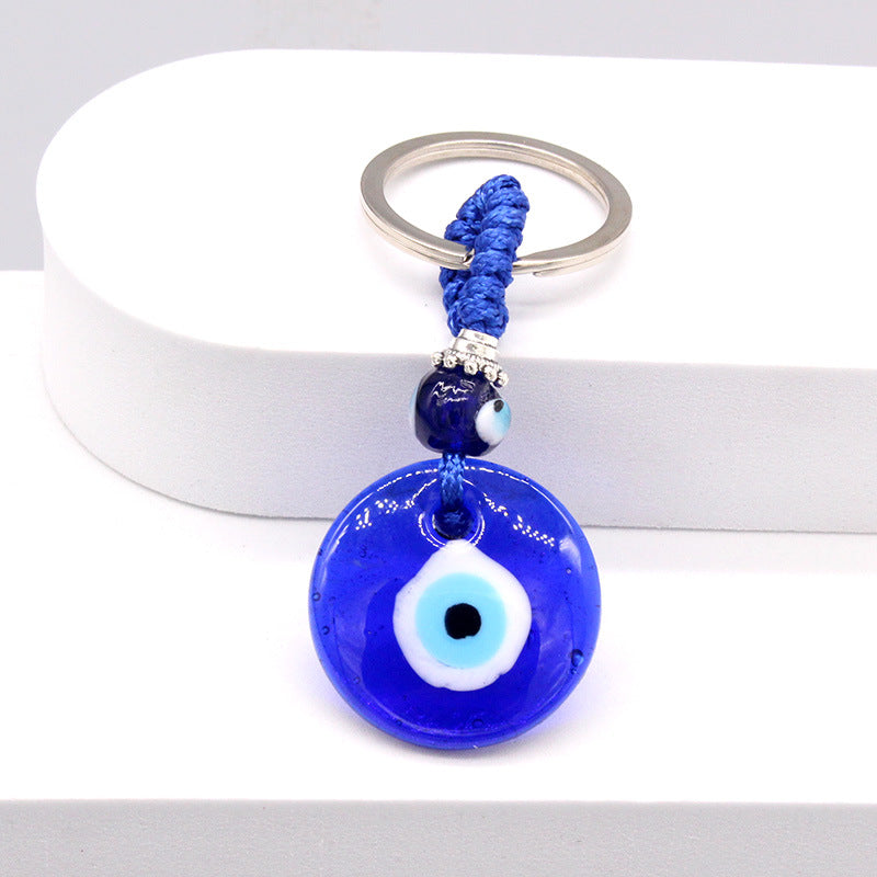 Wholesale Blue Glass Devil Eye Pendant Water Drop Heart Keychains